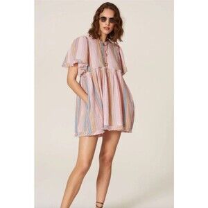 Show Me Your Mumu Dress Size Small Brooks Babydoll Mini Paradise Stripe Boho